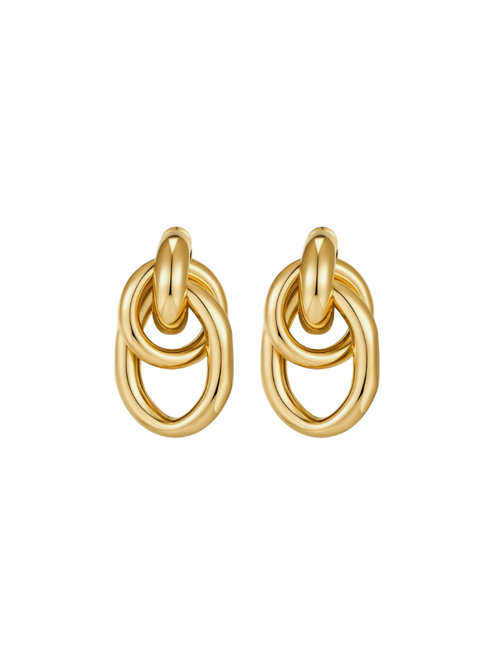 Par Arete Doble Circulo Enlazado