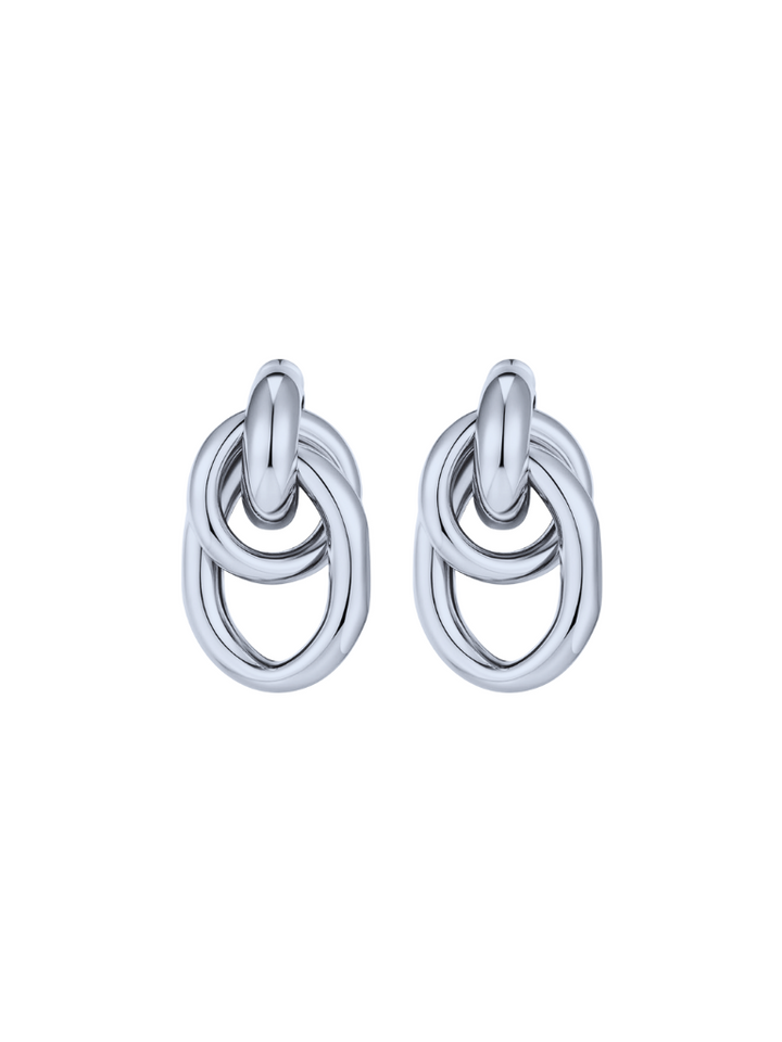 Par Arete Doble Circulo Enlazado