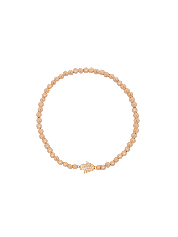 Pulsera Bolitas Con Dije Zirconias Gold Filled