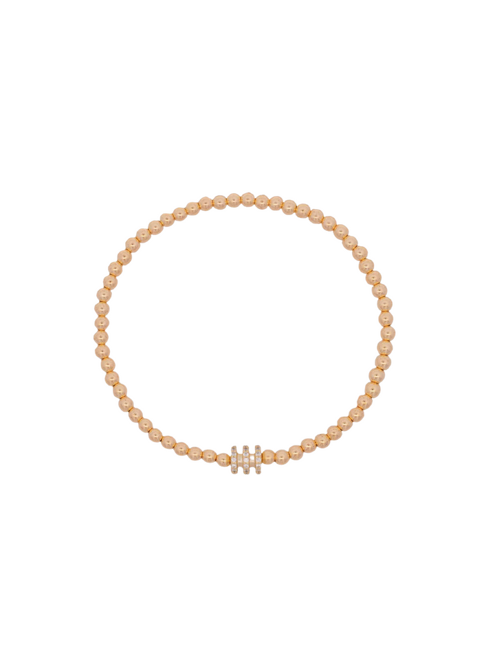 Pulsera Bolitas Con Dije Zirconias Gold Filled