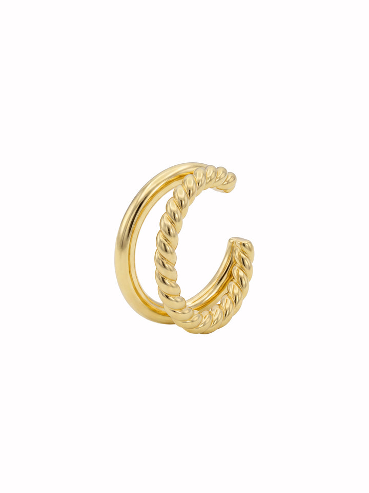 Ear Cuff Doble Liso y Trenzado