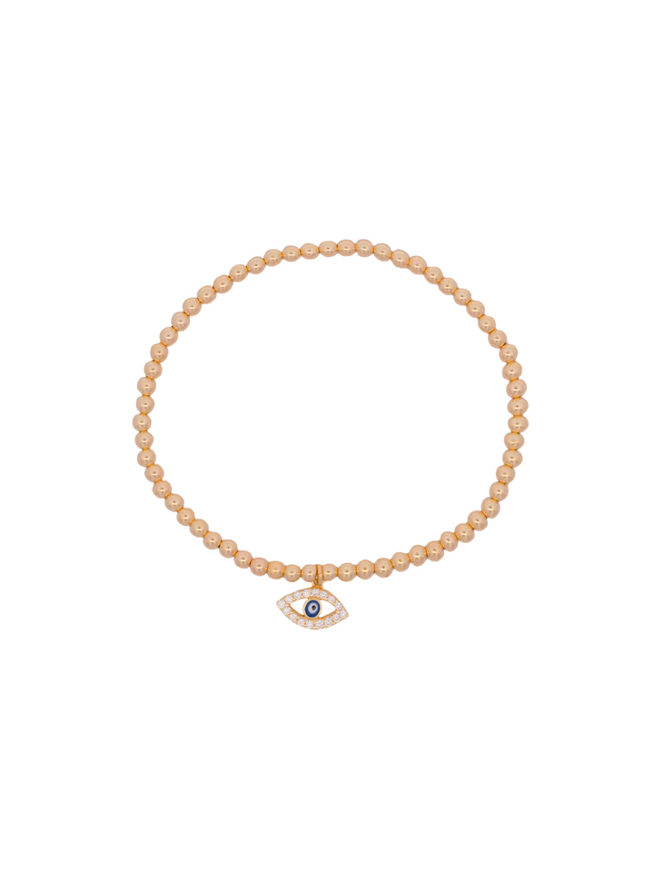 Pulsera Bolitas Con Dije Zirconias Gold Filled