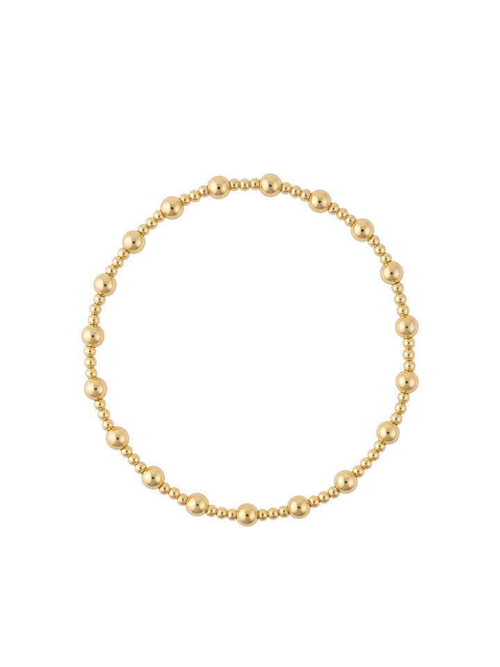 Pulseras Bolitas Intercaladas Gold Filled 2 mm y 4 mm