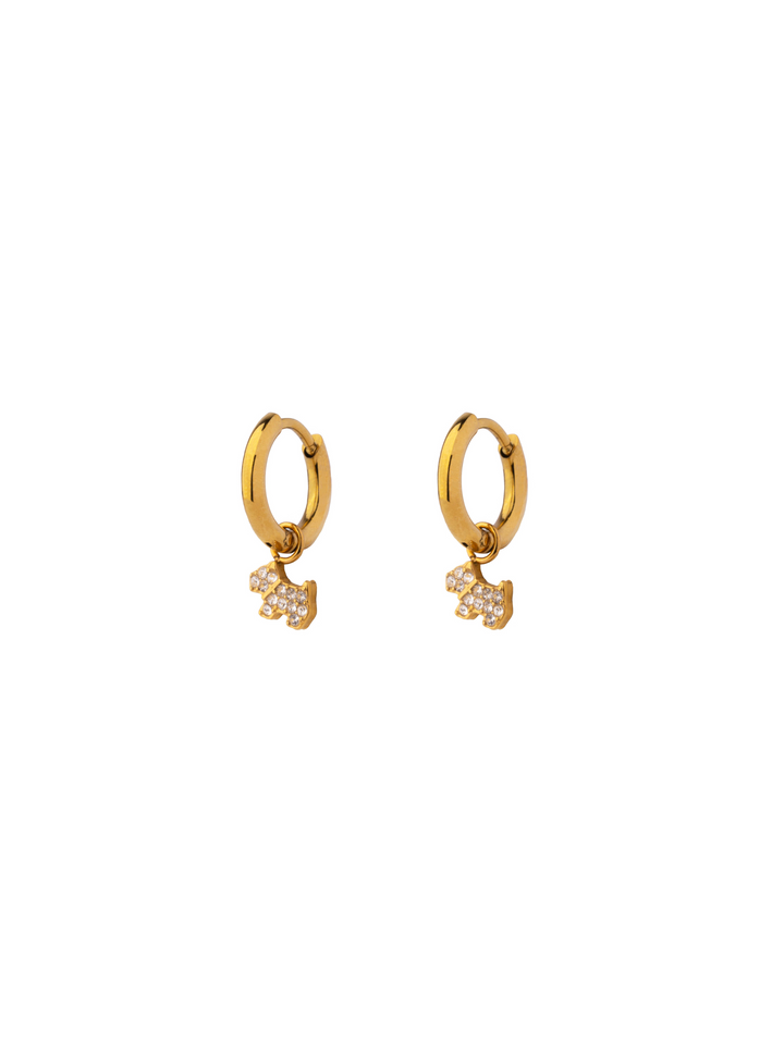 Par Arracada Con Perrito Zirconias 2 en 1