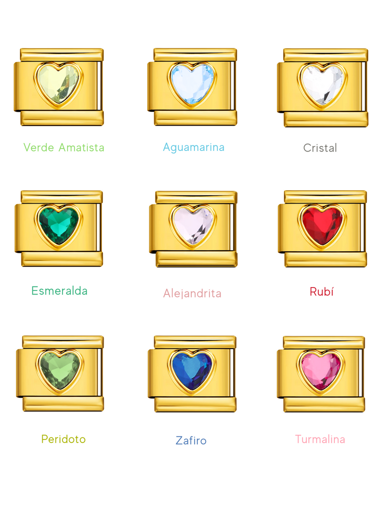 Charm Corazon Con Piedra Zirconia