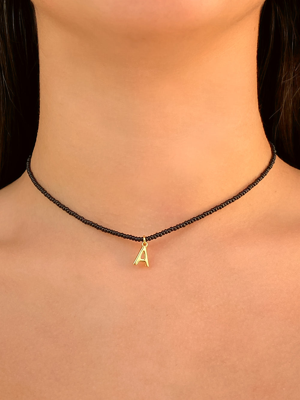 Choker Chaquiras Negras Inicial