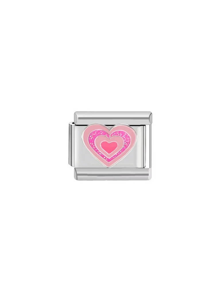 Charm Corazon Rosa Con Capas