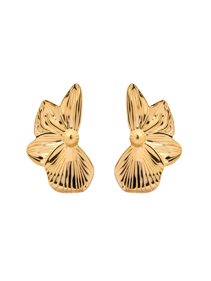 Par Arete Flor Texturizada Grande