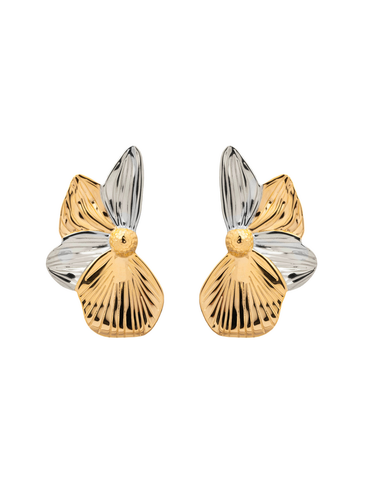 Par Arete Flor Texturizada Grande