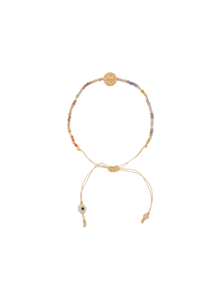 Pulsera Chaquiras Rainbow con San Benito
