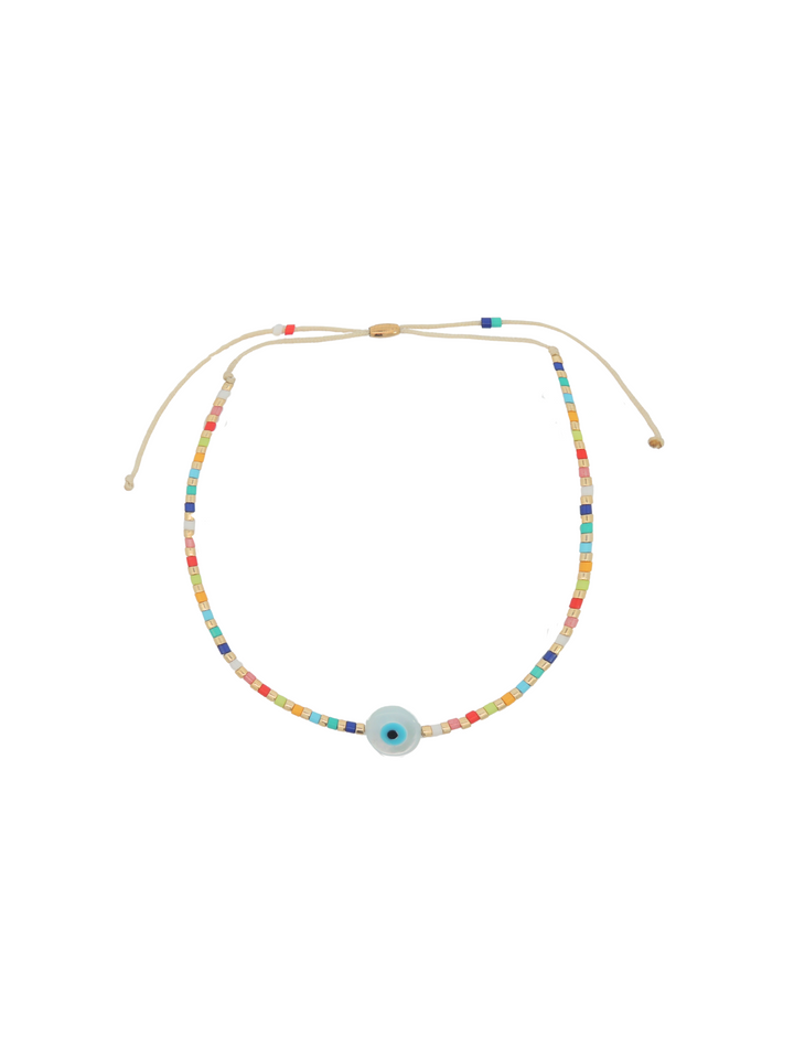 Pulsera Chaquiras Con Ojo Turco