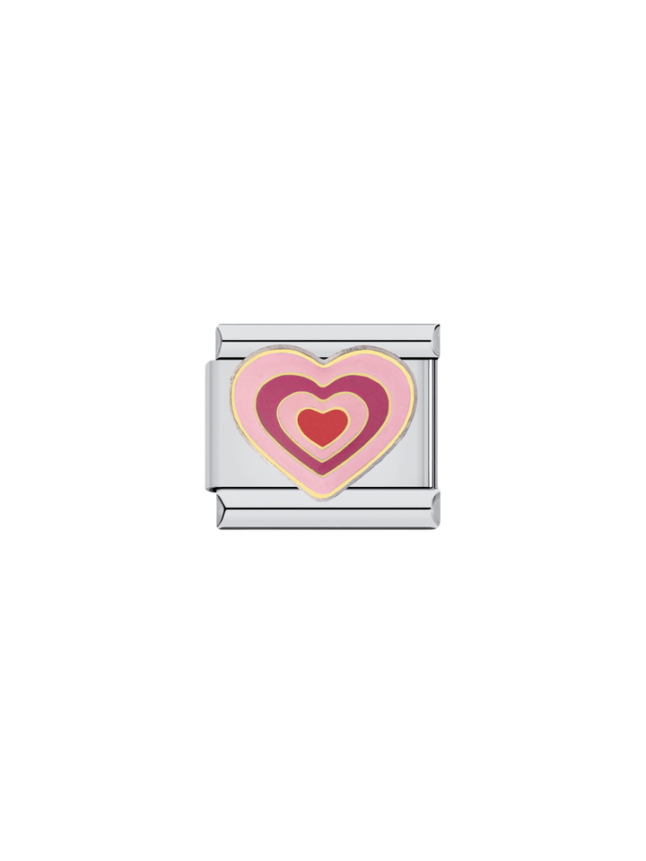 Charm Corazon Rosa Con Capas