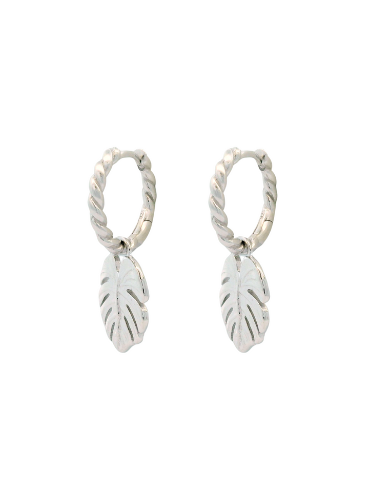 Par Arracada Trenzada Con Dije Hoja