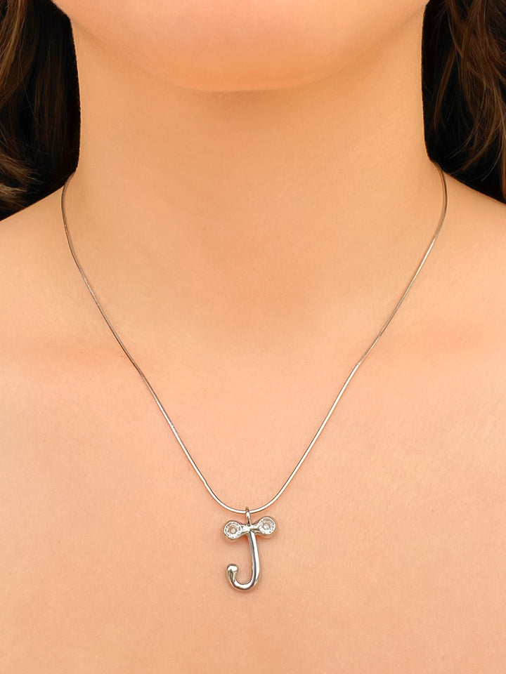 Collar Inicial J Bubble Con Zirconia