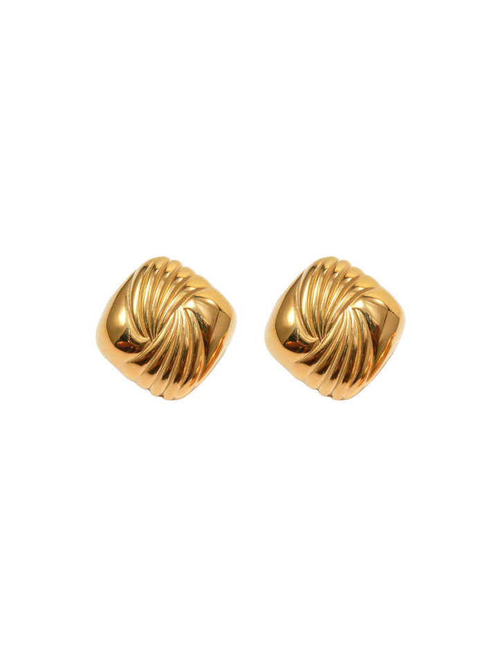 Par Arete Rombo Chunky Con Espiral
