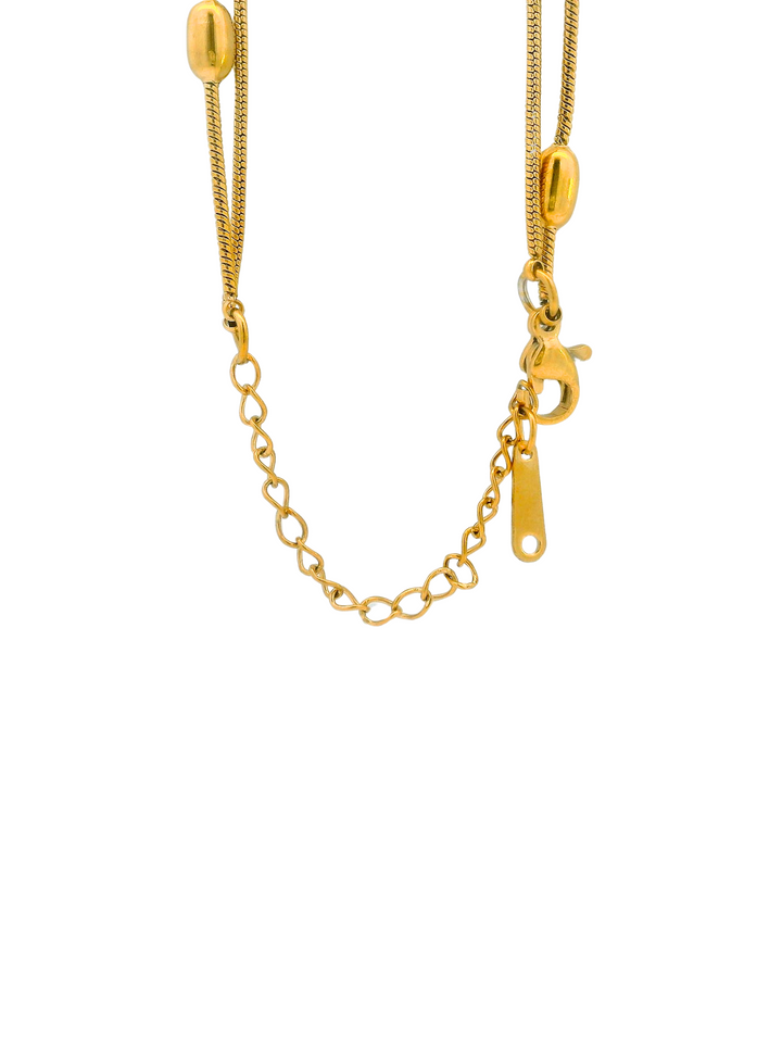 Collar Doble Con Bolitas Ovaladas