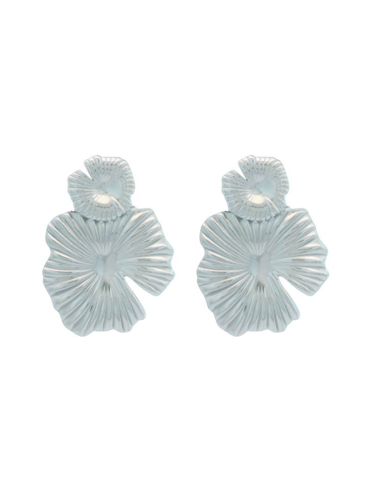 Par Arete Doble Flor Con Textura