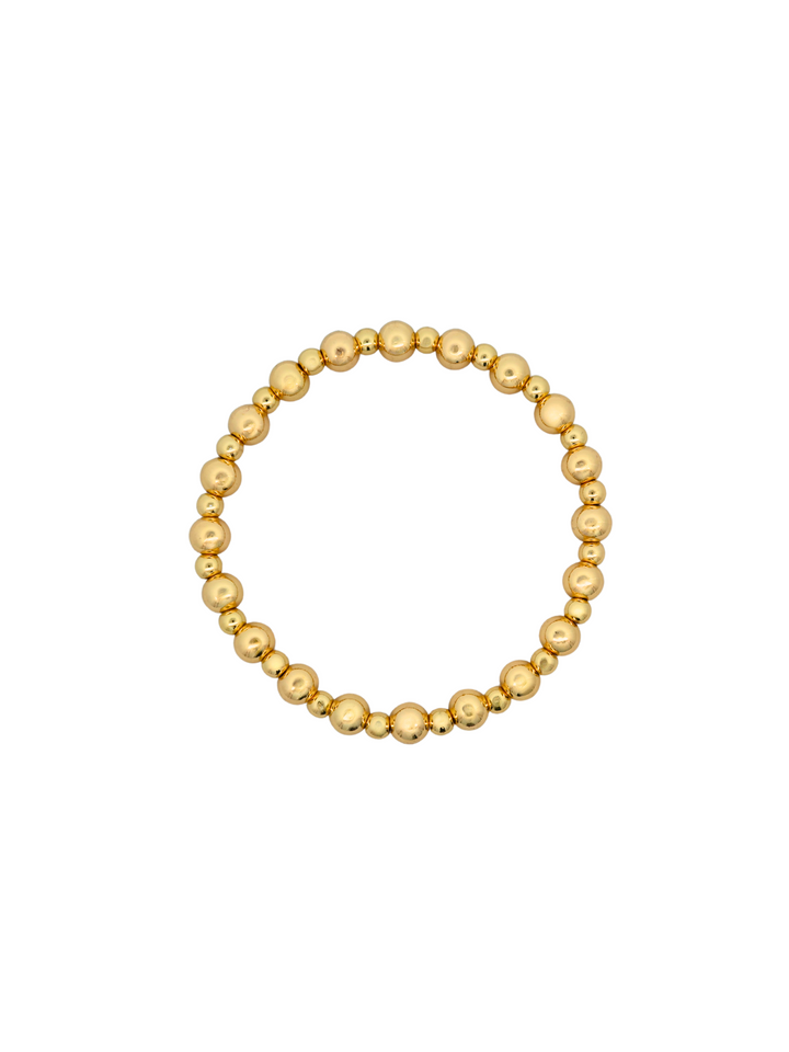 Pulsera Bolitas Doradas Intercaladas