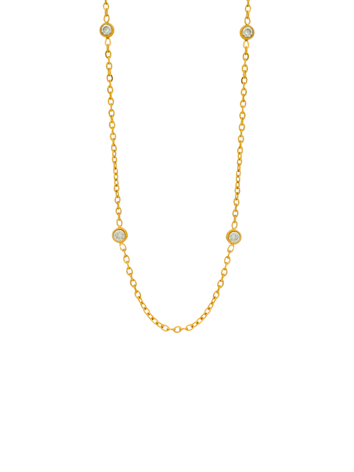 Collar Con Zirconias Redondas