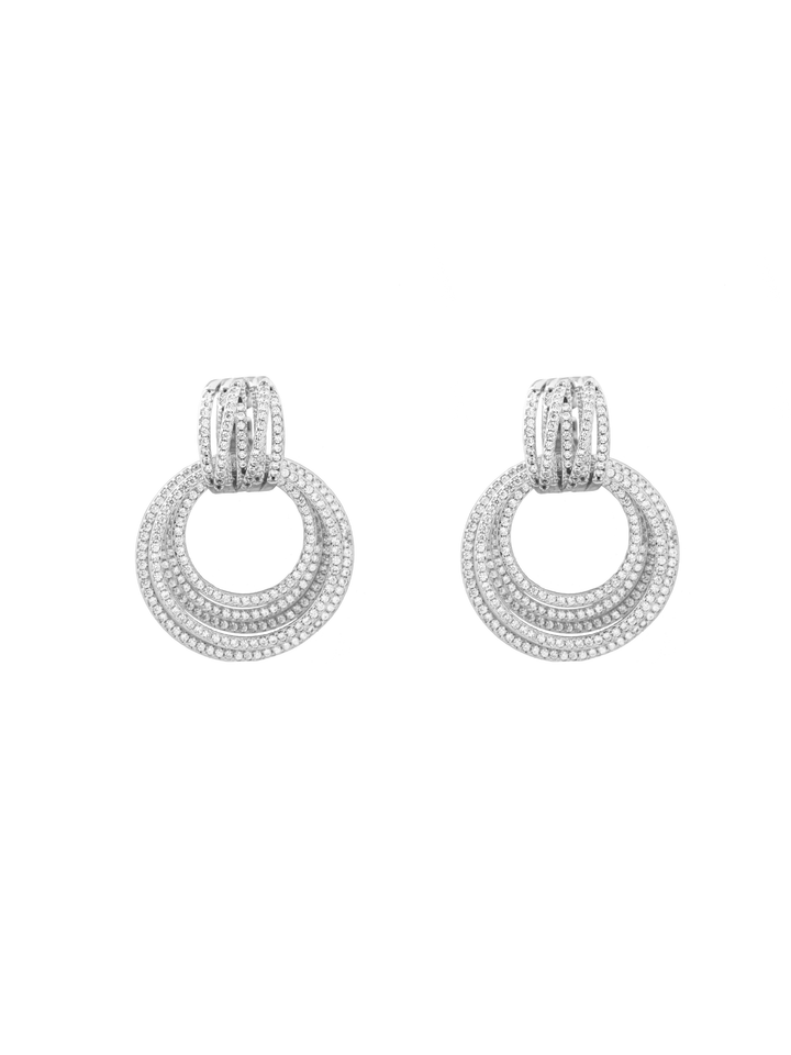 Par Arete Circulos Enlazados Con Zirconias