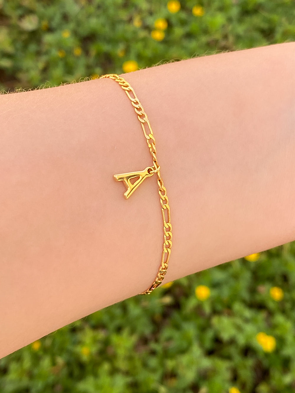 Pulsera Eslabones 3 mm Con Inicial