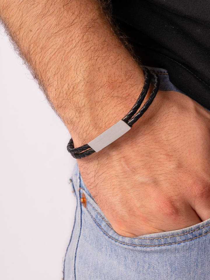 Brazalete Doble Con Placa