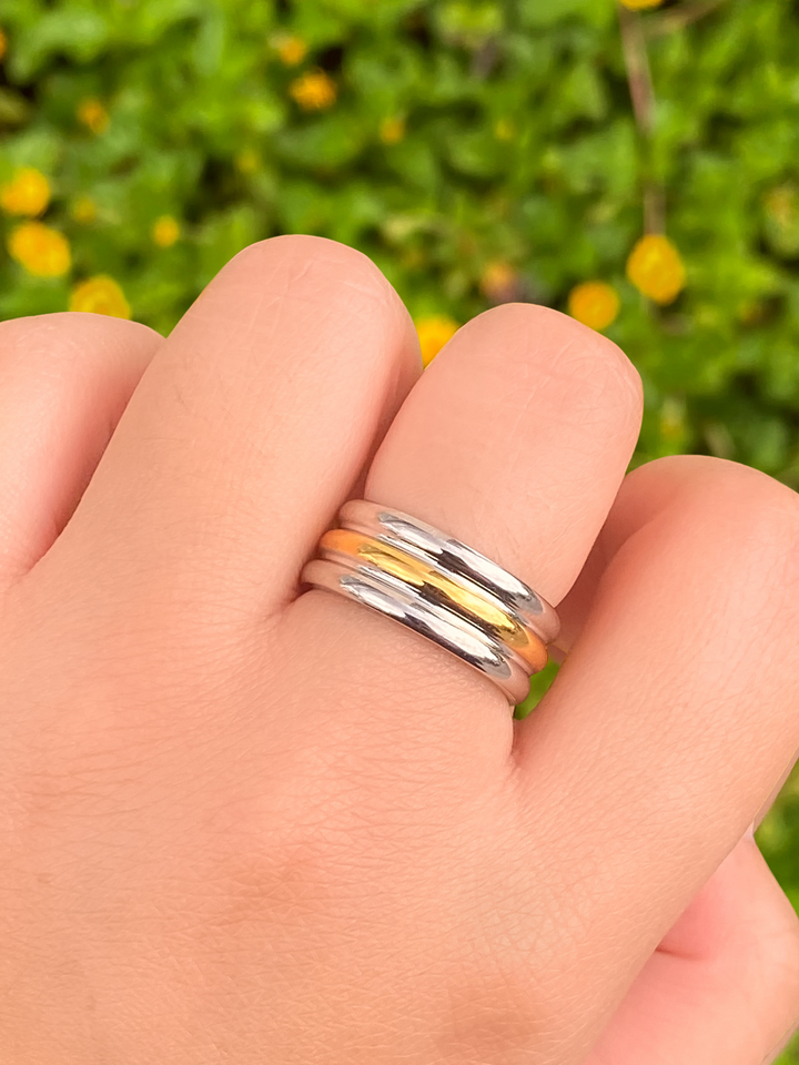 Anillo Triple Linea Combinado