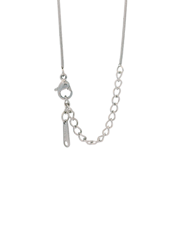 Collar Plateado Con Bolita Dorada