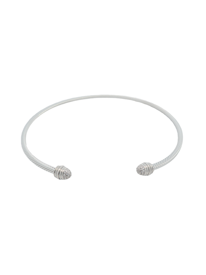 Choker Abierto Torcido Con Borde Zirconias