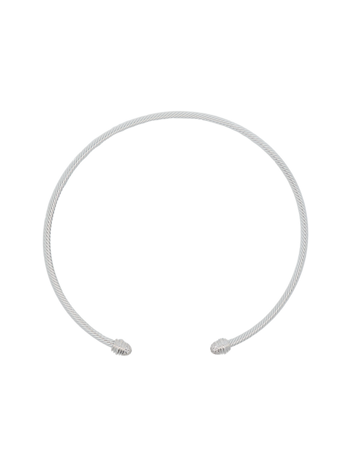 Choker Abierto Torcido Con Borde Zirconias