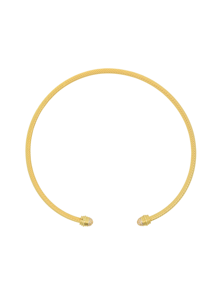 Choker Abierto Torcido Con Borde Zirconias