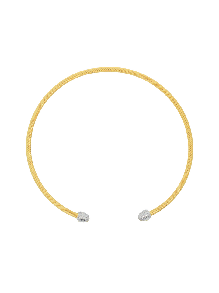 Choker Abierto Torcido Con Borde Zirconias