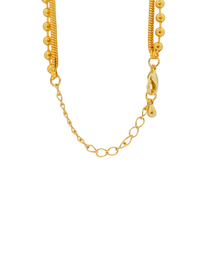 Collar Doble Torcido Con Bolitas