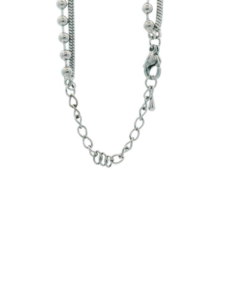 Collar Doble Torcido Con Bolitas