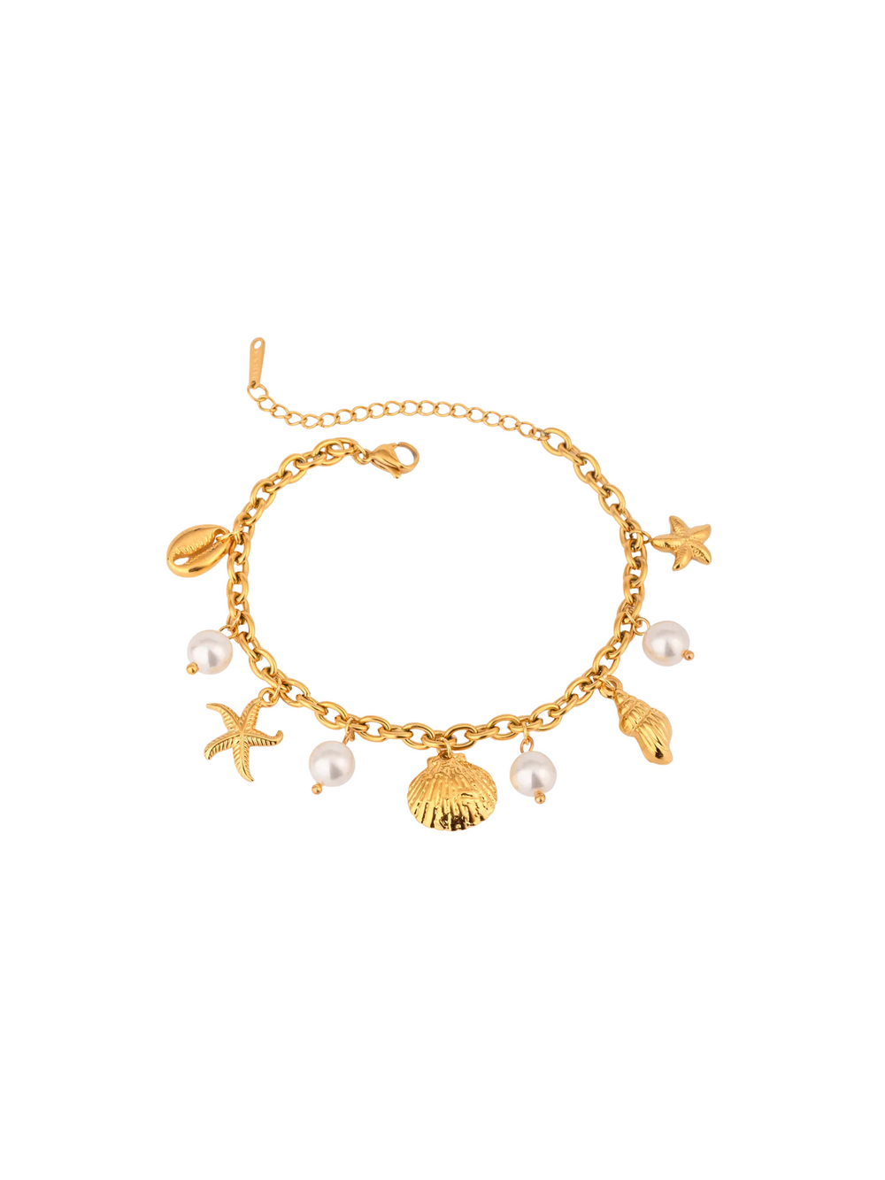Pulsera Dijes De Mar Con Perlas