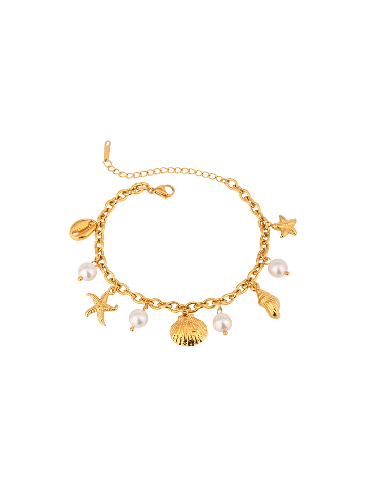 Pulsera Dijes De Mar Con Perlas