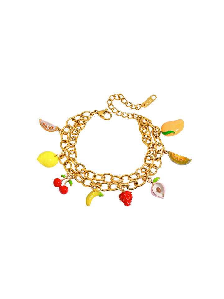 Pulsera Chunky Con Dijes Frutas