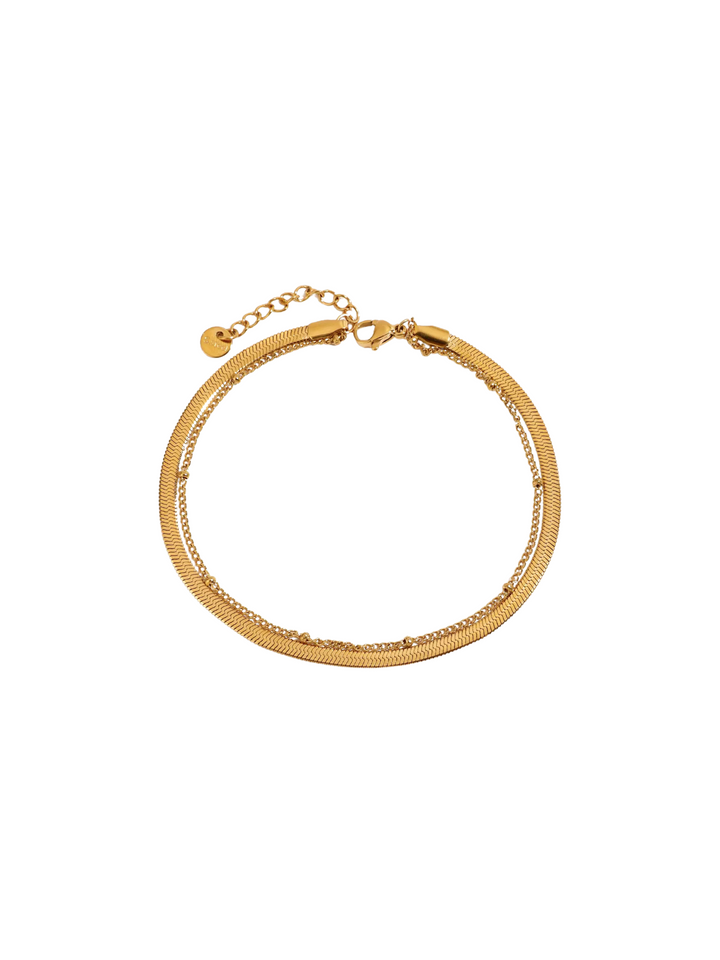 Tobillera Doble Planchada Con Bolitas