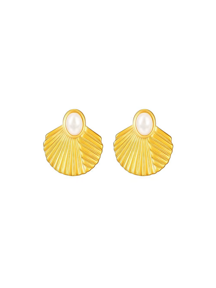 Par Arete Perla Con Concha