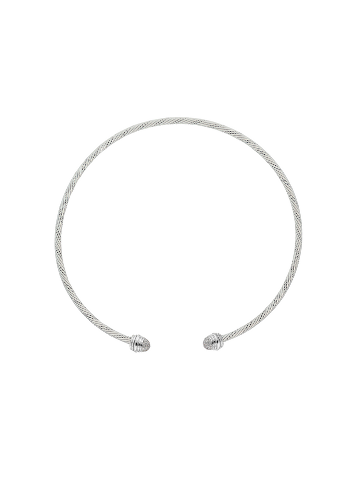 Choker Abierto Trenzado Con Borde Zirconias