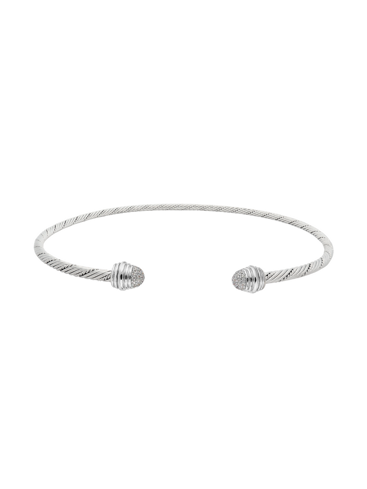 Choker Abierto Trenzado Con Borde Zirconias