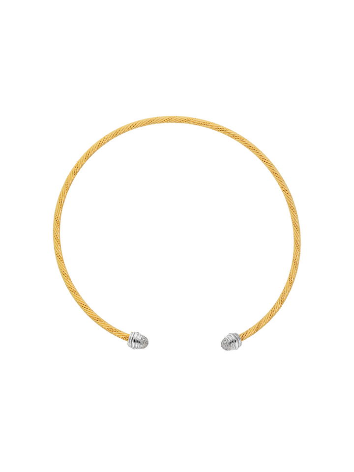 Choker Abierto Trenzado Con Borde Zirconias