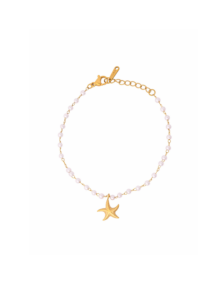 Pulsera Perlitas Y Estrella De Mar