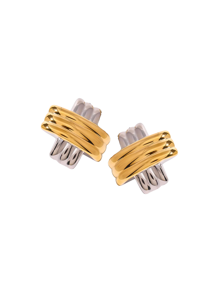 Par Arete X Con Lineas