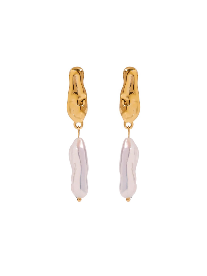 Par Arete Irregular Con Perla