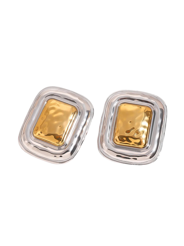 Par Arete Chunky Rectangular Combinado