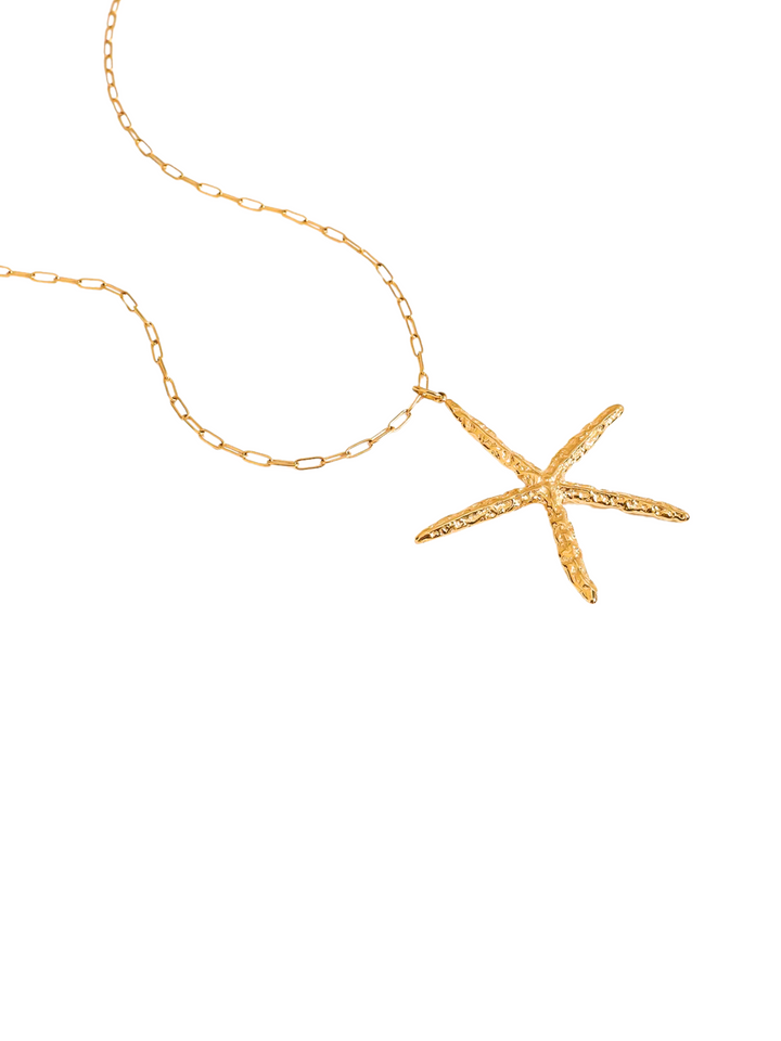 Collar Largo Eslabones Con Estrella Chunky