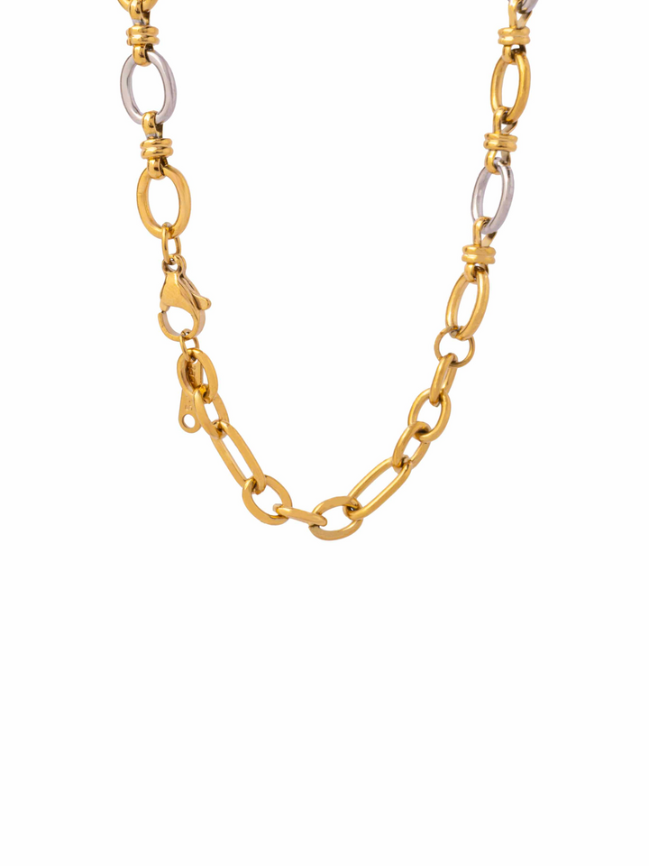 Collar Eslabones Ovalados Combinado