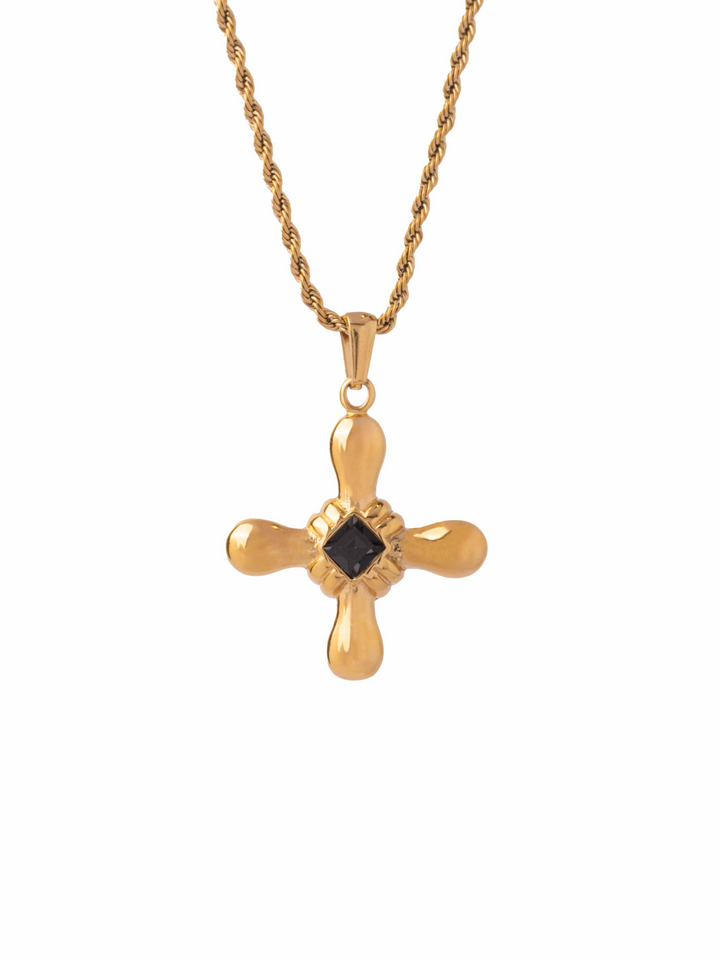 Collar Trenzado Con Cruz