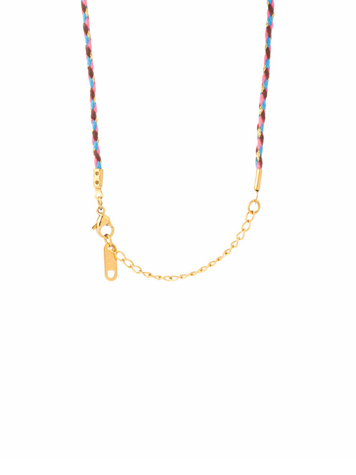 Collar Rosa Con Multidijes, Luna y Estrella